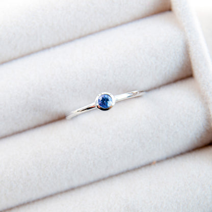 טבעת כסף טסיל עם אבן טנזנייט