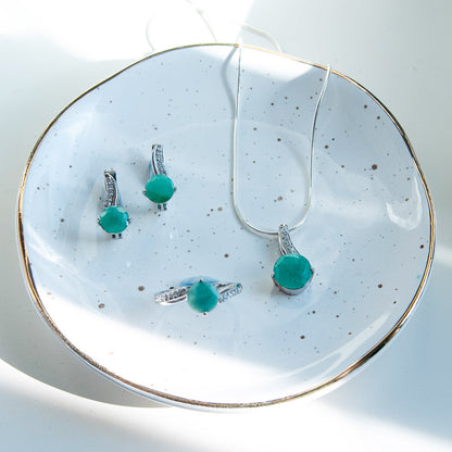 תליון כסף "קייט" עם אבן אמרלד