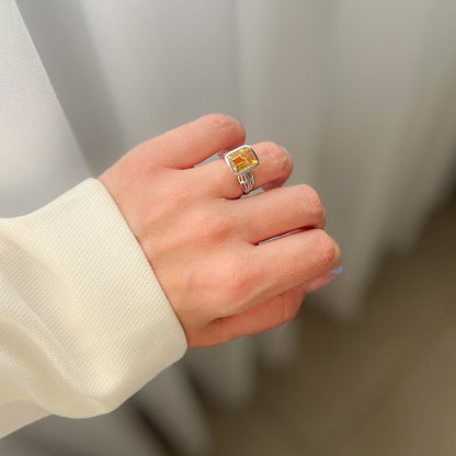 טבעת כסף "בלייר" עם אבן סטרין