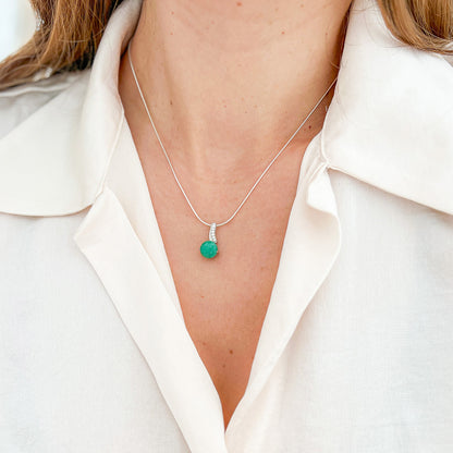 תליון כסף "קייט" עם אבן אמרלד