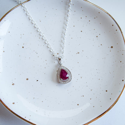 DIANA תליון כסף עם אבן רובי