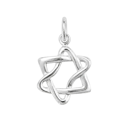 שרשרת כסף ג'יפסי עם תליוני אגת ירוקה, מגן דוד ופנינה