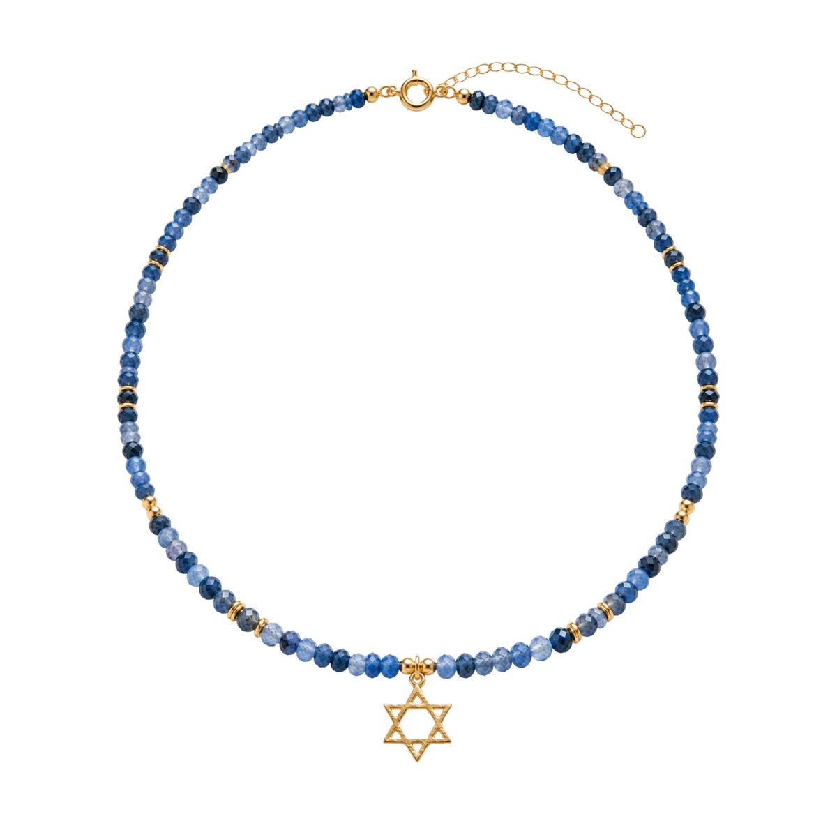 G שרשרת אבני איולייט עם מגן דוד