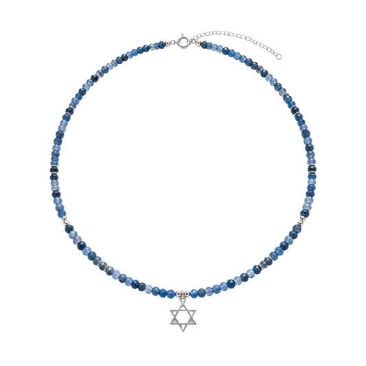 S שרשרת אבני איולייט עם מגן דוד