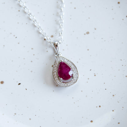 DIANA תליון כסף עם אבן רובי