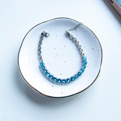 צמיד כסף טהור "אניה" עם אבני טופז