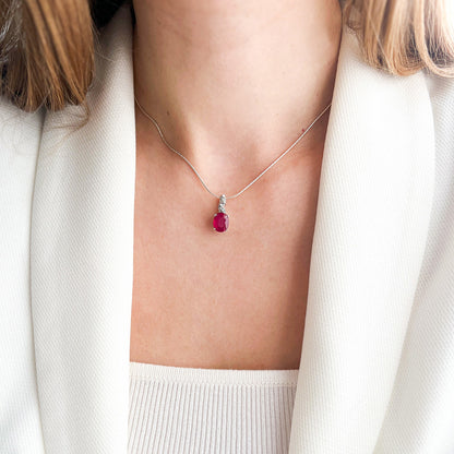 תליון כסף "אניה" עם אבן רובי