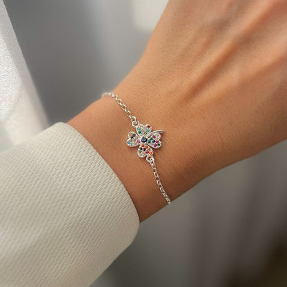 CLOVER צמיד כסף צבעוני