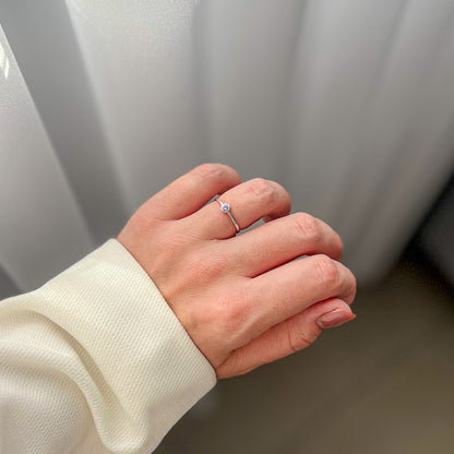 טבעת כסף טסיל עם אבן טנזנייט