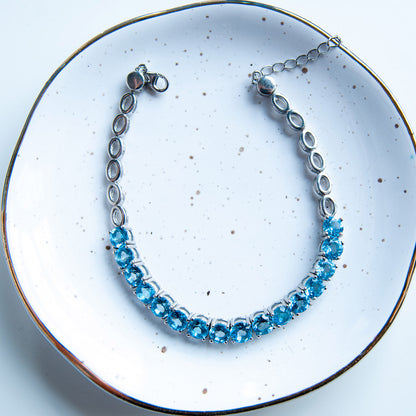 צמיד כסף טהור "אניה" עם אבני טופז