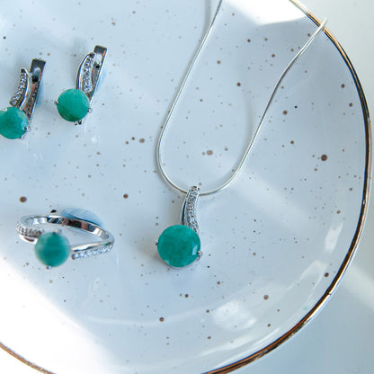 תליון כסף "קייט" עם אבן אמרלד