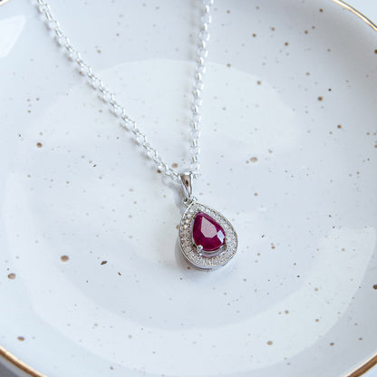 DIANA תליון כסף עם אבן רובי