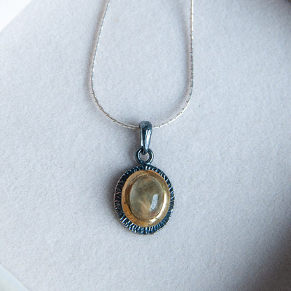 תליון כסף קוורץ רוטיל סול