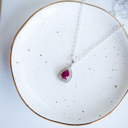 DIANA תליון כסף עם אבן רובי