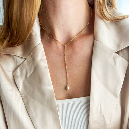 שרשרת גולדפילד עם פנינה בקצה