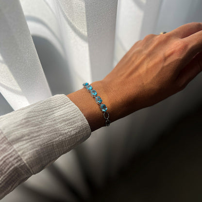 צמיד מכסף טהור "אן" עם אבני טופז