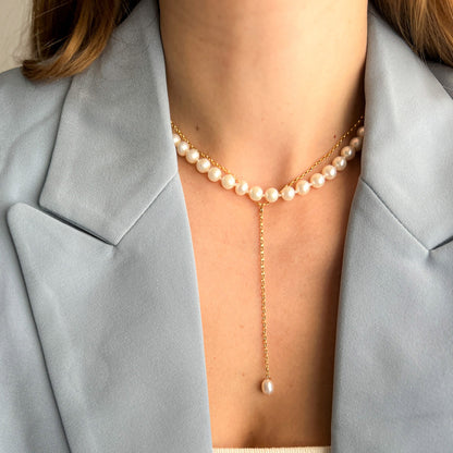 שרשרת גולדפילד עם פנינה בקצה