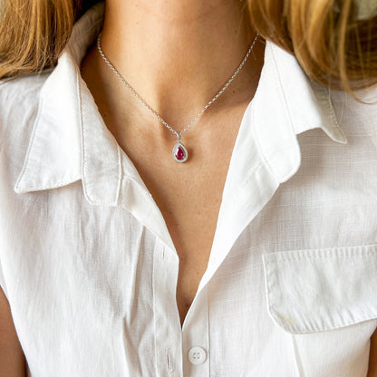 DIANA תליון כסף עם אבן רובי