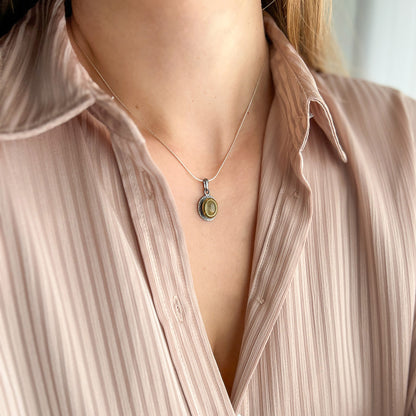 תליון כסף קוורץ רוטיל סול