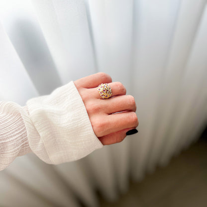 טבעת כסף טהור עלמה עם אבני רובי