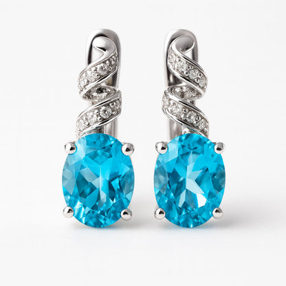 עגילי כסף "אניה" עם אבני טופז