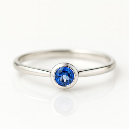 טבעת כסף טסיל עם אבן טנזנייט