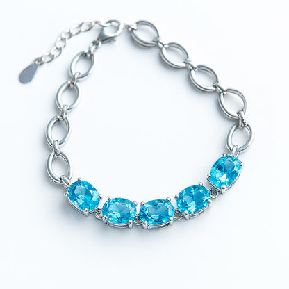 צמיד מכסף טהור "אן" עם אבני טופז