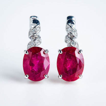 עגילי כסף "אניה" עם אבני רובי