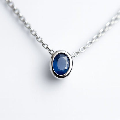 שרשרת כסף טסיל עם אבן ספיר