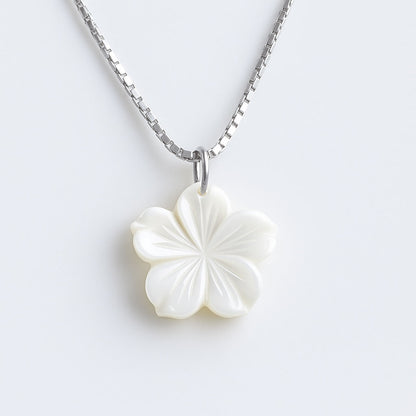 שרשרת נחש עדינה מכסף טהור 925 עם תליון פרח דובדבן מצדף