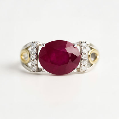 טבעת כסף "ארבל" עם אבן רובי