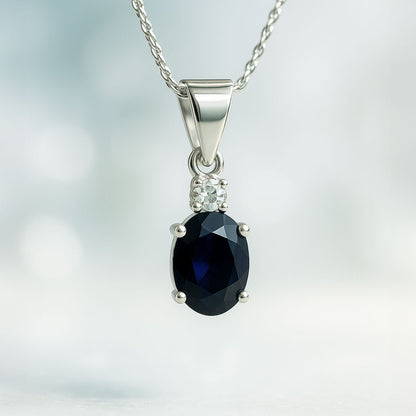 תליון כסף "אסיה" עם אבן ספיר