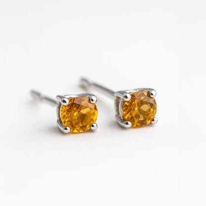 CITRINE עגילי כסף צמודים קים