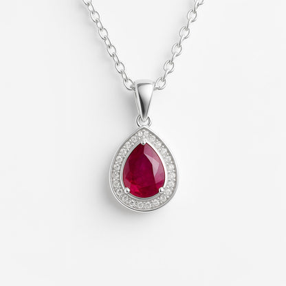 DIANA תליון כסף עם אבן רובי