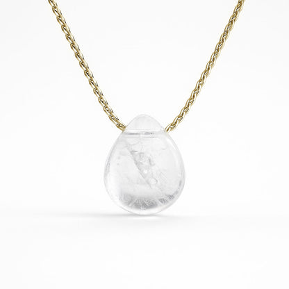 שרשרת נחש עדינה מגולדפילד עם תליון קוורץ טבעית