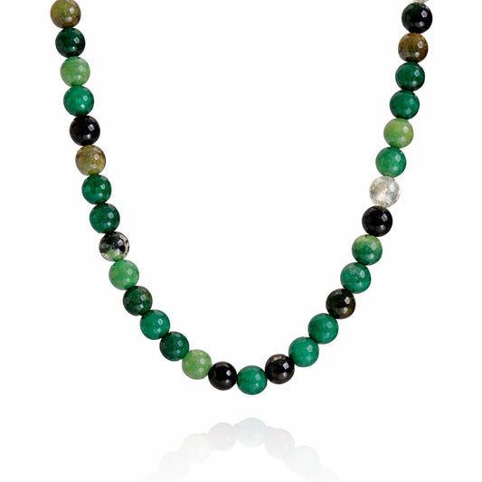 שרשרת "ליאה" מאבני קוורץ וג'ספר ירוק