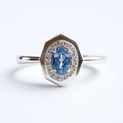 טבעת כסף "גפן" עם אבני טנזנייט