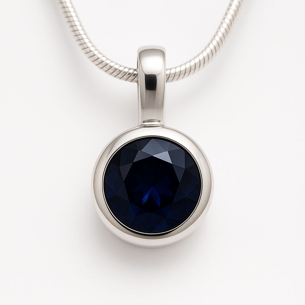 תליון כסף "טיילר" עם אבן ספיר