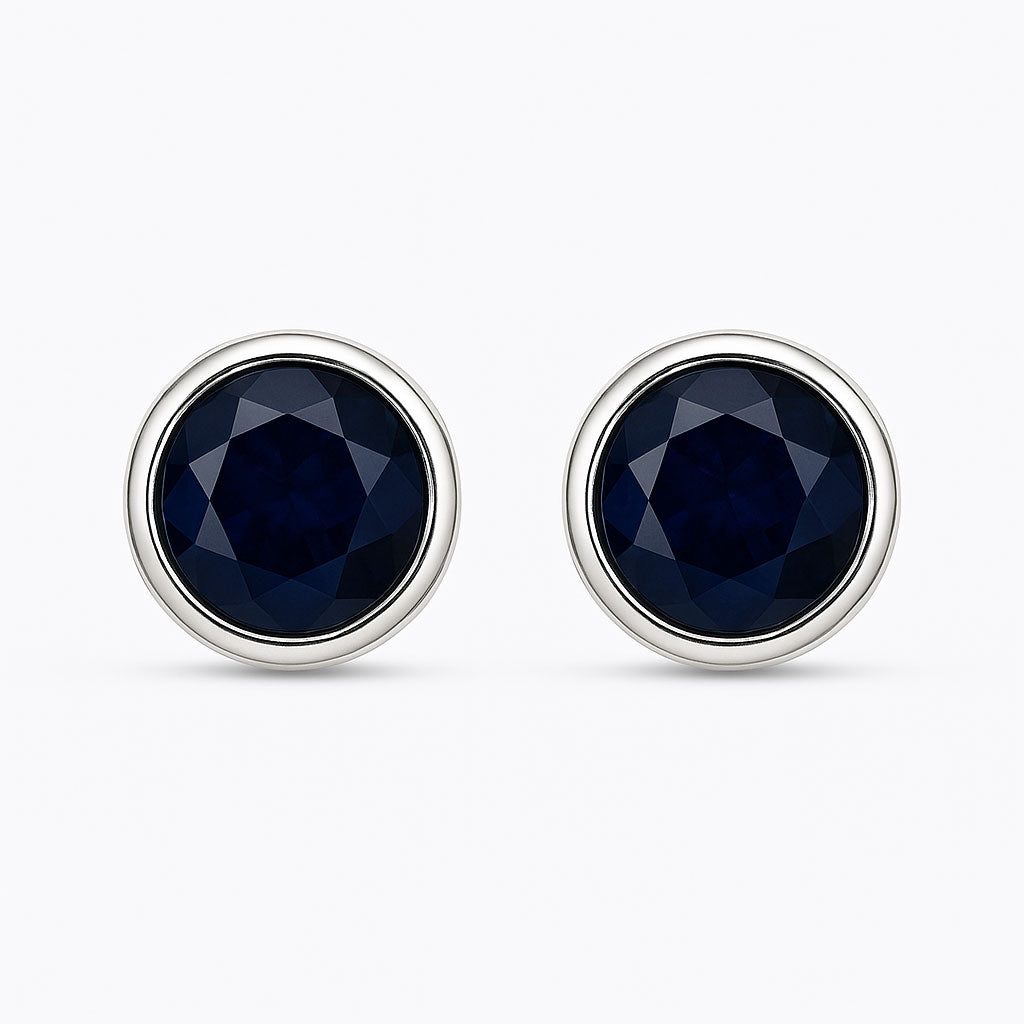 עגילי כסף "טיילר" עם אבני ספיר