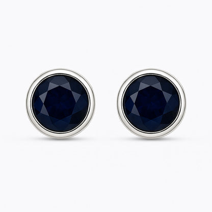 עגילי כסף "טיילר" עם אבני ספיר