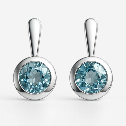 עגילי כסף "ניקול" עם אבני בלו טופז