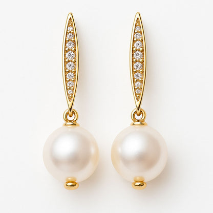 MORAN עגילי פנינה עגולה