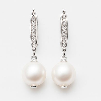 MORAN עגילי פנינה עגולה