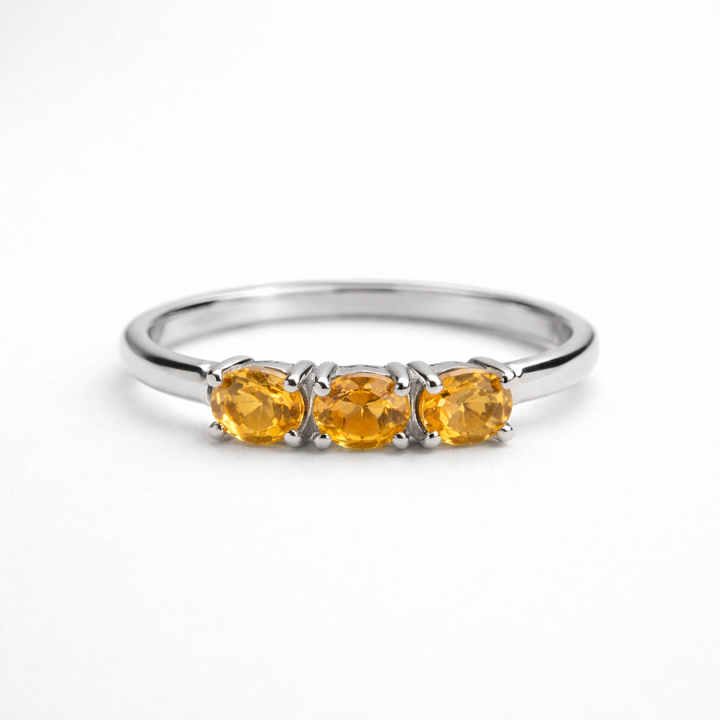 טבעת כסף "אוליב" עם אבני סטרין