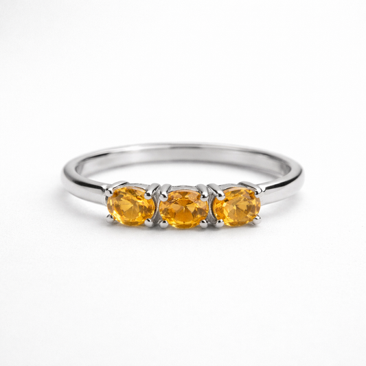 טבעת כסף "אוליב" עם אבני סטרין