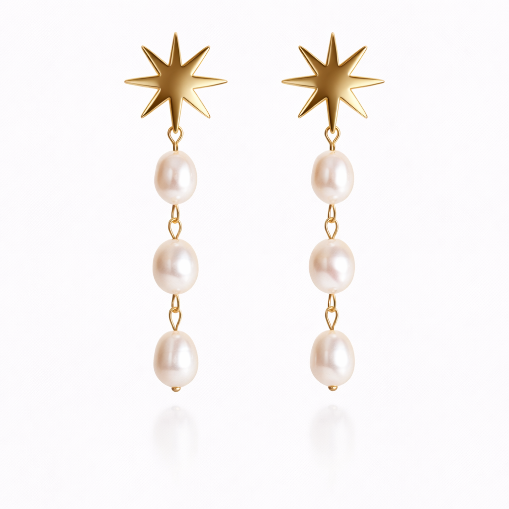 G STARS  עגילי פנינים