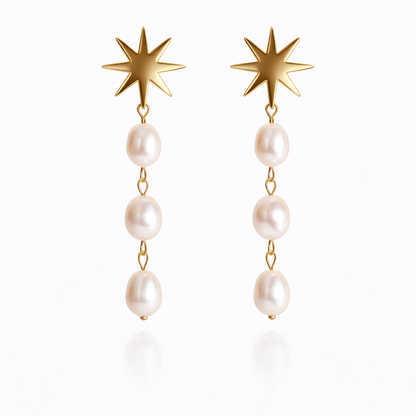 G STARS  עגילי פנינים