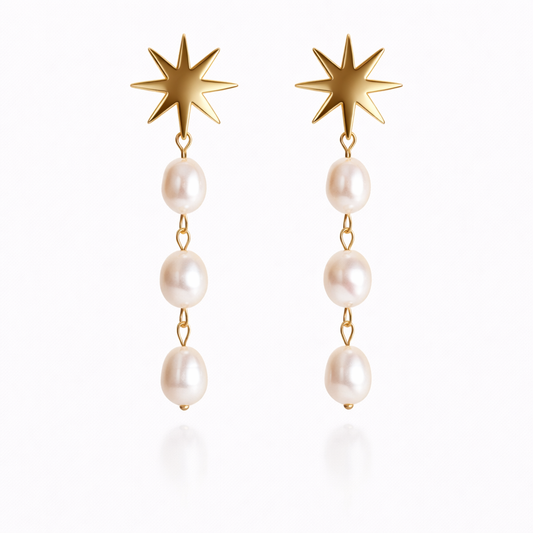 G STARS  עגילי פנינים