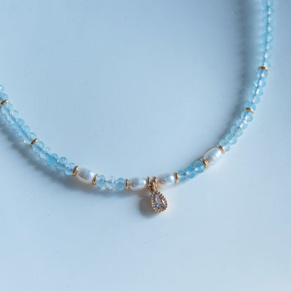 EDEN שרשרת אבני אקוומרין