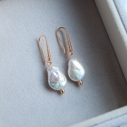 G HEART עגילי פנינה שטוחה